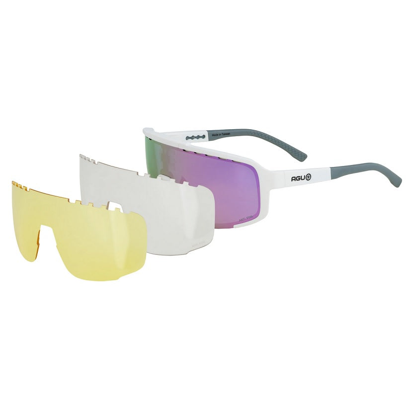 AGU Bold 2.0 Anti Fog Solbriller - Brown Lense, white frame