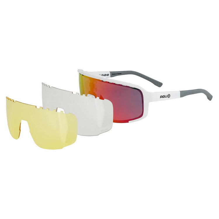 AGU Bold 2.0 Anti Fog Solbriller - Red lense, white frame