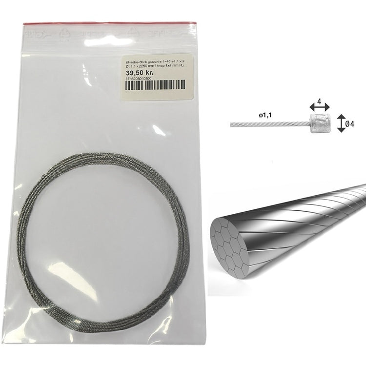 Elvedes Slick gearwire 1×49 ø1,1 x 2250mm - stk