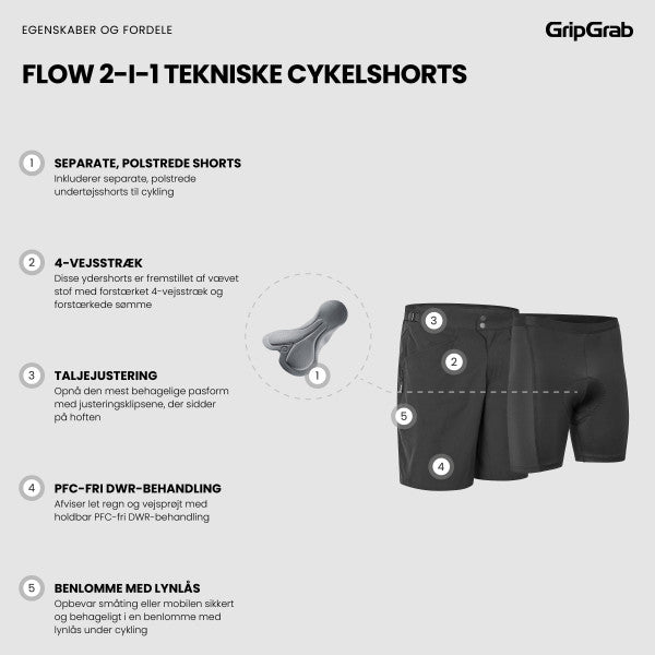 GripGrab 2in1 Cykelshorts - Med pude