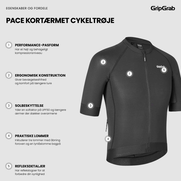 GripGrab Pace Cykeltrøje - Sort