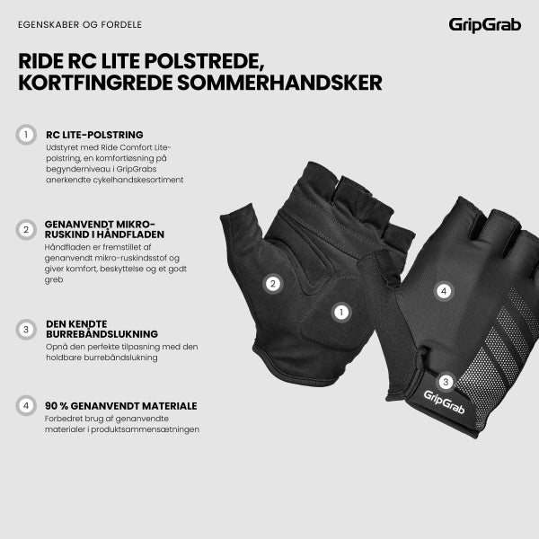 GripGrab Ride RC Lite Cykelhandsker - Sort