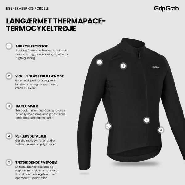 GripGrab ThermaPace Cykeltrøje - Sort