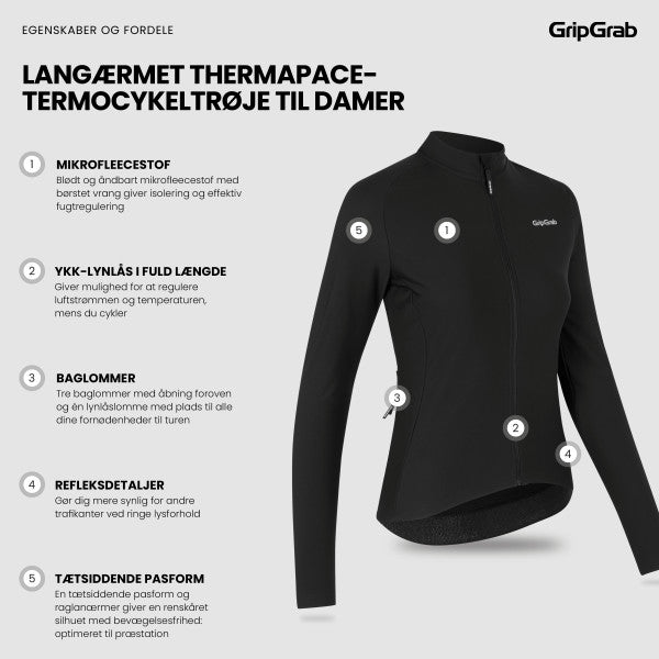 GripGrab ThermaPace Cykeltrøje - Women - Sort