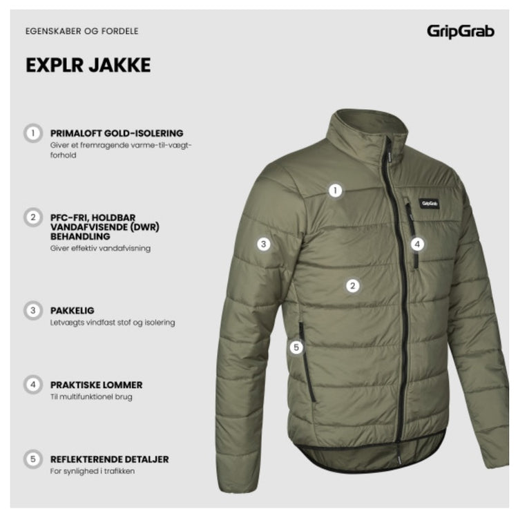 GripGrab EXPLR Insulated Cykeljakke - olive green