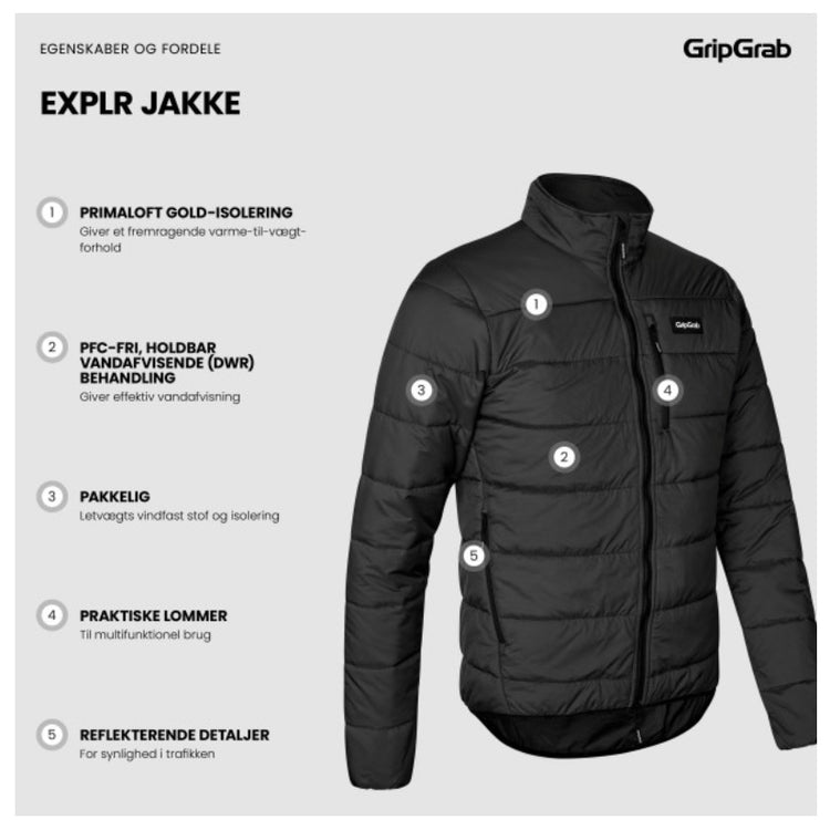 GripGrab EXPLR Insulated Cykeljakke - Black