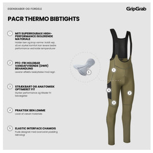 GripGrab PACR Thermo Lange Cykelbukser - olive green