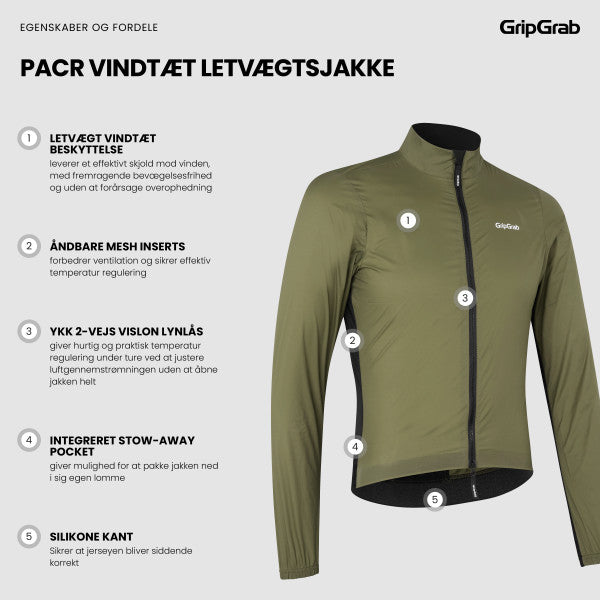 GripGrab PACR Windproof Lightweight Vindjakke - Grøn