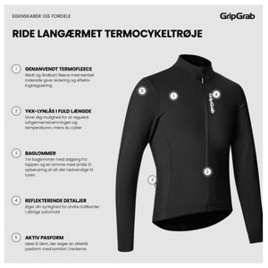 GripGrab Ride Thermal Cykeltrøje - black