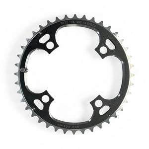 Heino 7075-T6 klinge 40T 9-10speed BCD 104mm 4huls alu Sort/Sølv