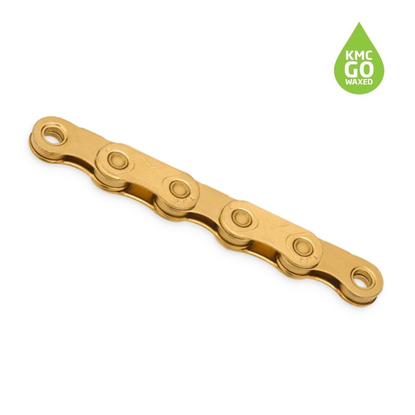 KMC X-Flat Go Waxed 12/13 speed Kæde - Voksbehandlet - guld