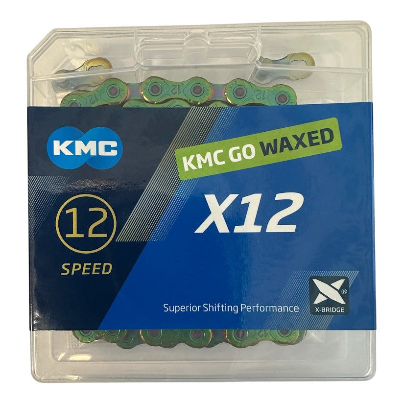 KMC X12 Go Waxed 12 speed Kæde - Voksbehandlet - Aurora green