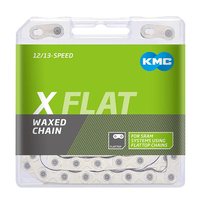 KMC X-Flat Go Waxed 12/13 speed Kæde - Voksbehandlet - sølv