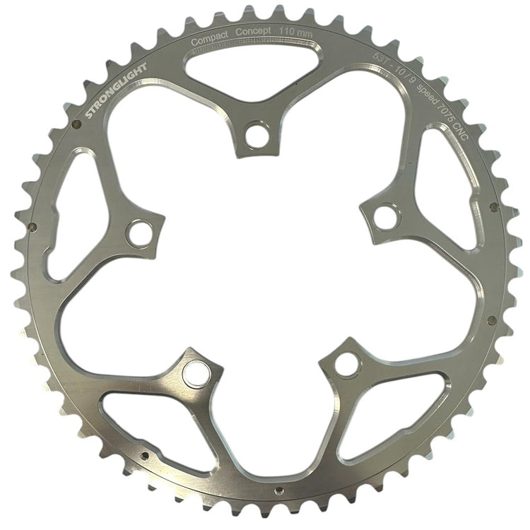 Stronglight 7075 BCD110 9-10 speed 53t Klinge - Sølv 53t