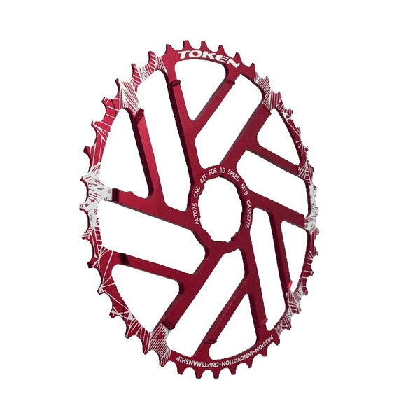 Token TK442 Kassettetandhjul - 42t / 10 speed rød