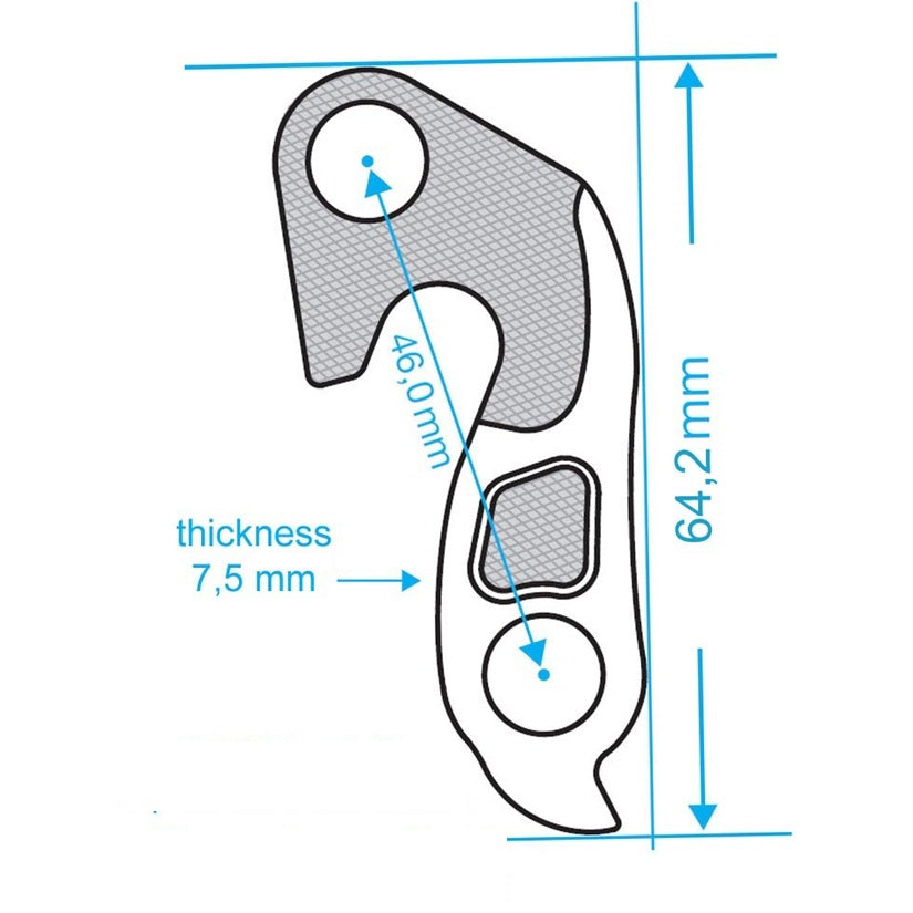 Union GH-089 geardrop Specialized alu sølv