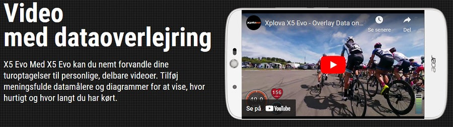 Xplova X5 evo GPS computer MED indbygget kamera