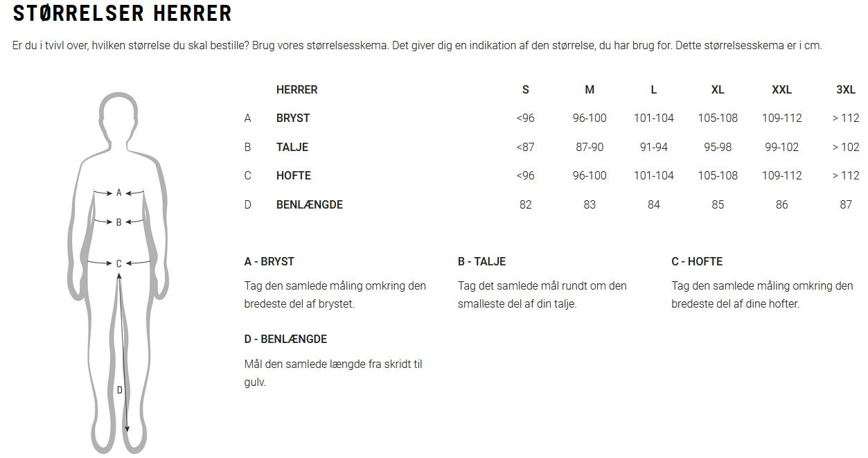 AGU størrelsesguide