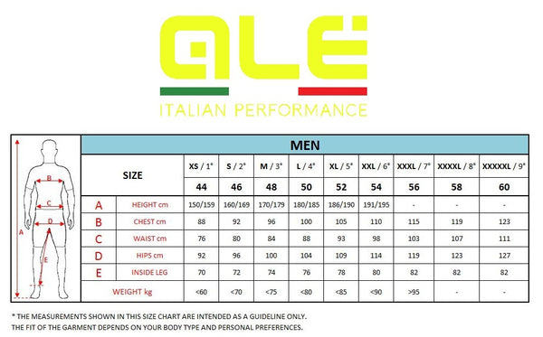 ALE men size guide