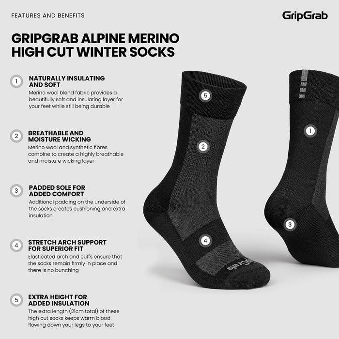GripGrab Alpine Merino Vinter Cykelsokker - High cut