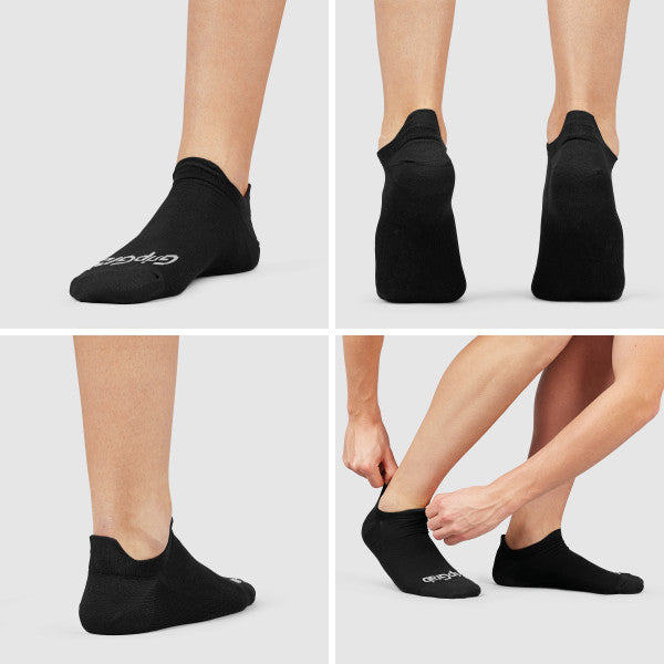 GripGrab Classic No Show Cykelsokker - 3 par - Sort