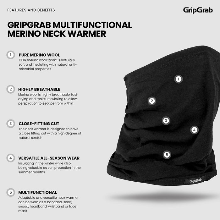 GripGrab HeadGlove - Multifunktionel Hals varmer - Merino