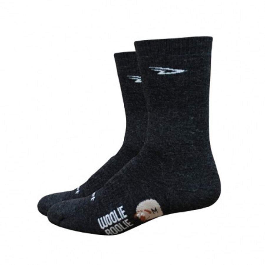 Defeet Woolie Boolie 6", D-logo - charcoal- Varm vinter strømpe